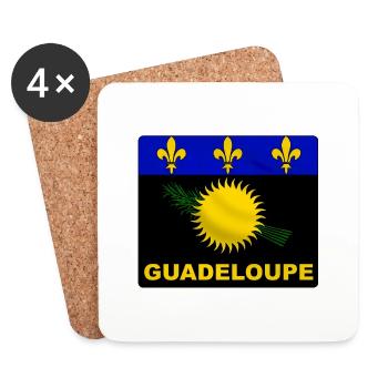 Guadeloupe flag - Coasters (set of 4) - white - Front