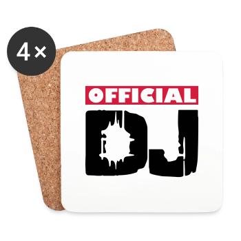 DJ - Dessous de verre (lot de 4) - blanc - Devant