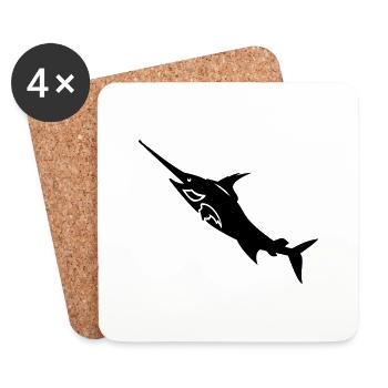 Schwertfisch / swordfish (1c) - Untersetzer (4er-Set) - Weiß - Vorne