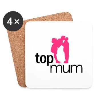 Top Mum - mothers day, muttertag - Untersetzer (4er-Set) - Weiß - Vorne