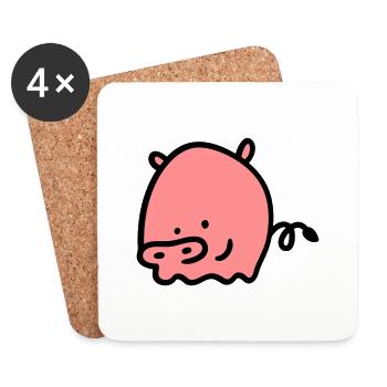 Pigs 2 - Coasters (set of 4) - white - Front
