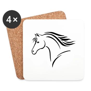 Pferd - Coasters (set of 4) - white - Front
