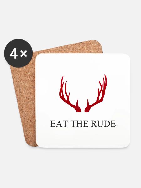Hannibal - Eat the rude - Untersetzer (4er-Set) - Weiß