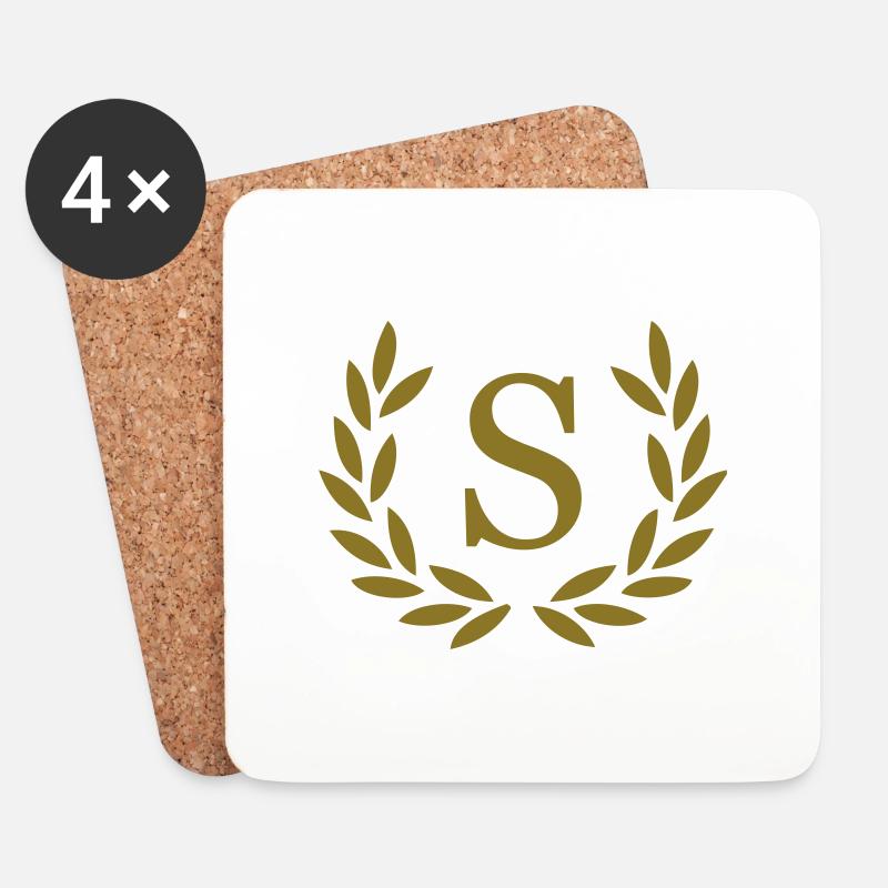 S - Buchstabe - Untersetzer (4er-Set) - Weiß