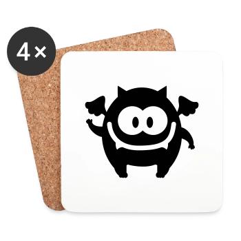 Monsterchen - Line - Coasters (set of 4) - white - Front