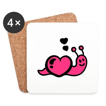 Heart worm - Coasters (set of 4) - white - Front