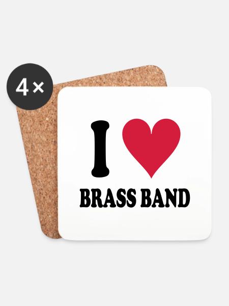 I love Brass Band - Coasters (set of 4) - white