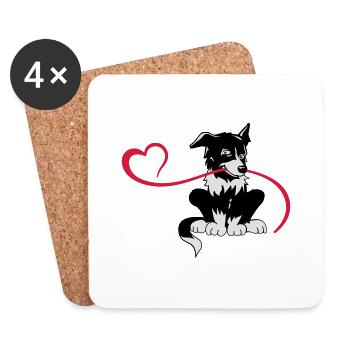 Bordercollie Love - Untersetzer (4er-Set) - Weiß - Vorne