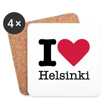 I Love Helsinki - Coasters (set of 4) - white - Front