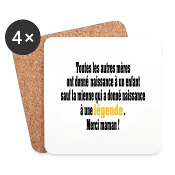 naissance d'une légende - Dessous de verre (lot de 4) - blanc - Devant