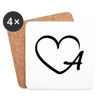 Liebe Buchstabe A - Untersetzer (4er-Set) - Weiß - Vorne