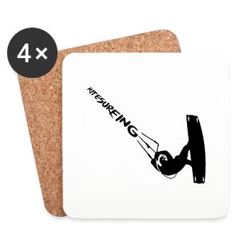 Kitesurfing Unhooked - Untersetzer (4er-Set) - Weiß - Vorne