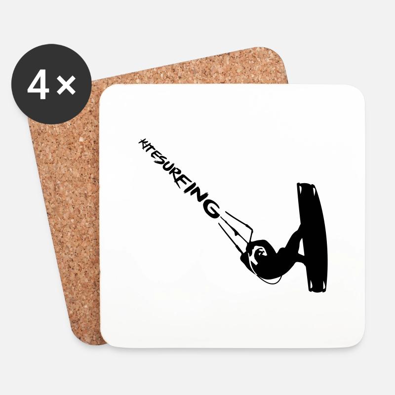 Kitesurfing Unhooked - Untersetzer (4er-Set) - Weiß