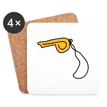 pfeife_2c - Coasters (set of 4) - white - Front