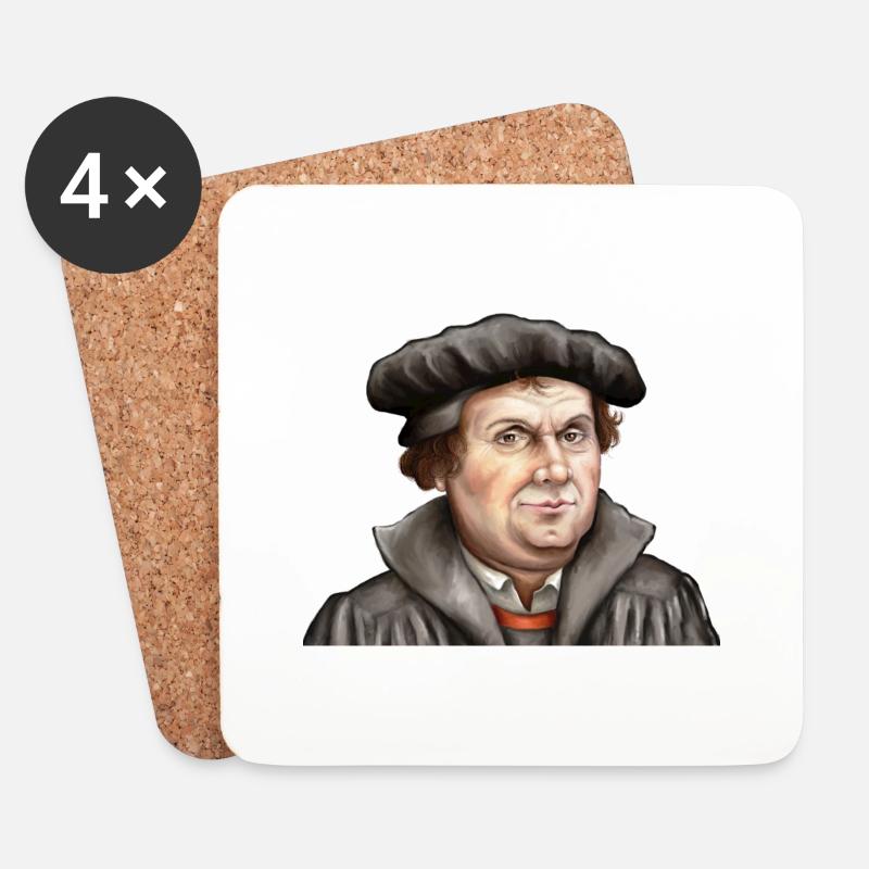 Martin Luther - Untersetzer (4er-Set) - Weiß