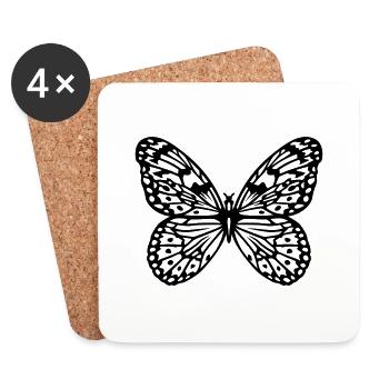 Schmetterling - Untersetzer (4er-Set) - Weiß - Vorne
