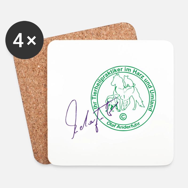 Praxis- Stempel - Untersetzer (4er-Set) - Weiß