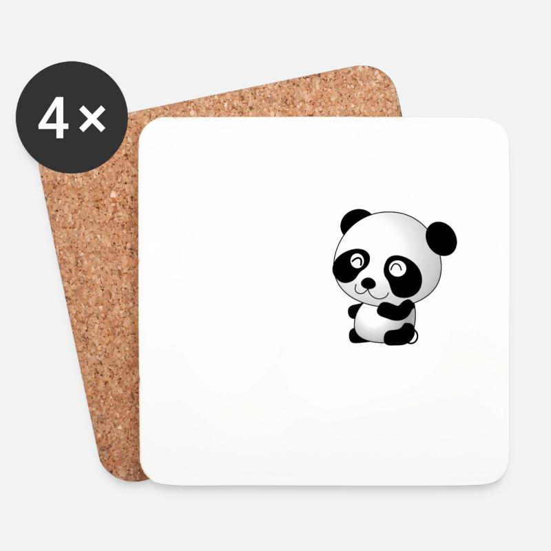 Nur mit Panda - Untersetzer (4er-Set) - Weiß
