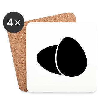 2 Eier - Untersetzer (4er-Set) - Weiß - Vorne