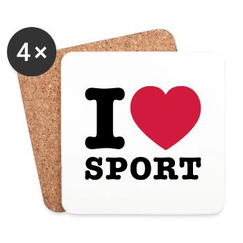 I Love Sports 2 - Coasters (set of 4) - white - Front