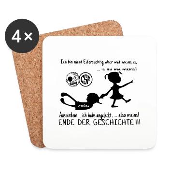 Ich bin nicht Eifersüchtig ... - Untersetzer (4er-Set) - Weiß - Vorne