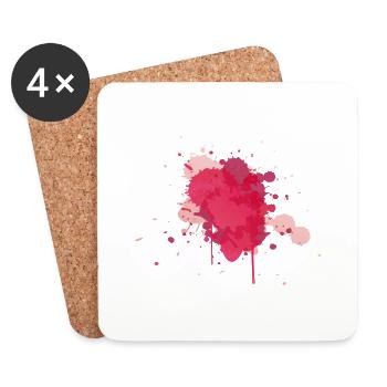 Watercolor Splash - Coasters (set of 4) - white - Front