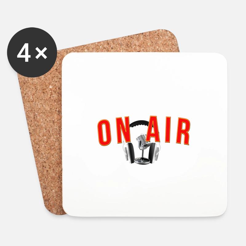 on air fm Radio - Untersetzer (4er-Set) - Weiß