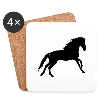 Cheval - Dessous de verre (lot de 4) - blanc - Devant