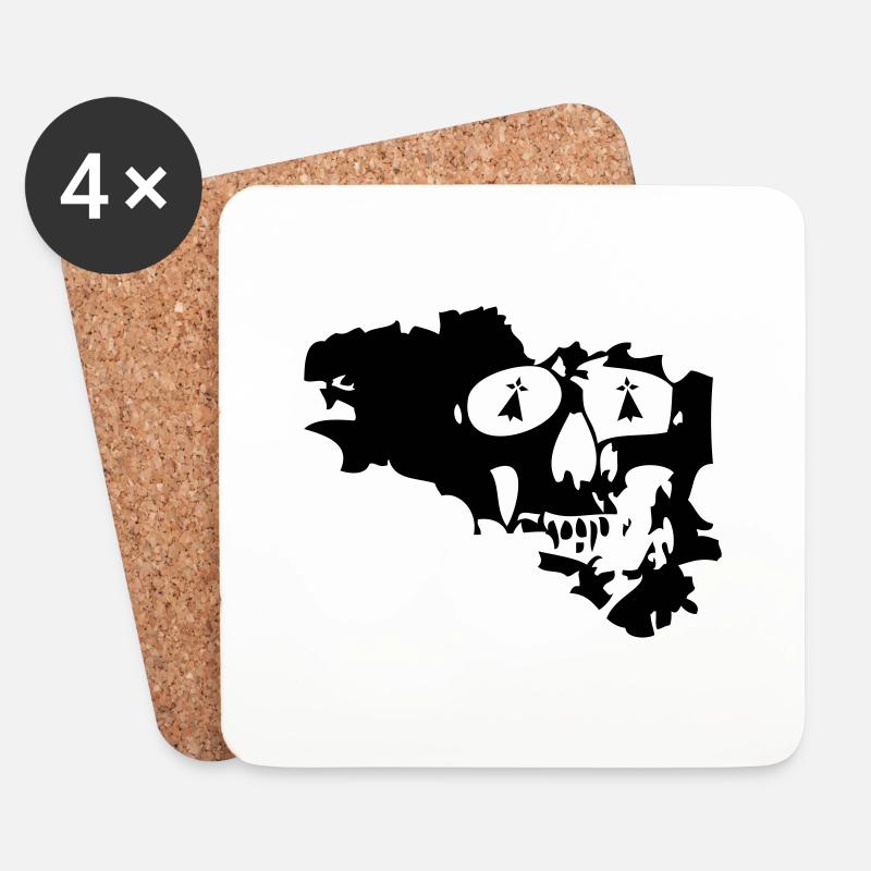 Breizh Bretagne Piraten - Untersetzer (4er-Set) - Weiß