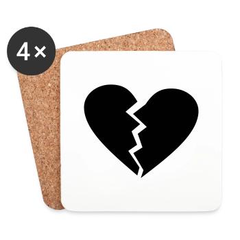 love broken heart - Coasters (set of 4) - white - Front