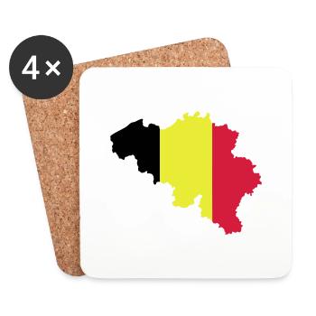 Belgique - Dessous de verre (lot de 4) - blanc - Devant