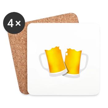 Bier Bierkrug Bierglas Biere Prost Krug Maß JGA - Untersetzer (4er-Set) - Weiß - Vorne