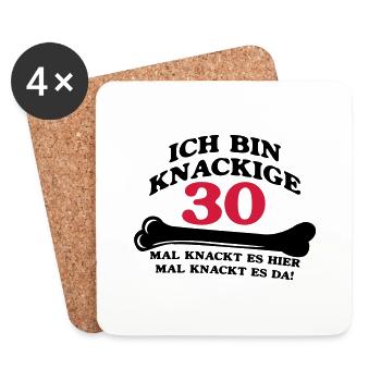 Geburtstag - Ich bin Knackige 30 - Untersetzer (4er-Set) - Weiß - Vorne