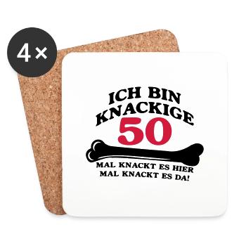 Geburtstag - Ich bin Knackige 50 - Untersetzer (4er-Set) - Weiß - Vorne