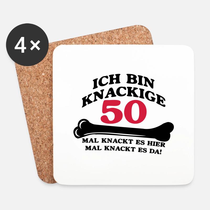 Geburtstag - Ich bin Knackige 50 - Untersetzer (4er-Set) - Weiß