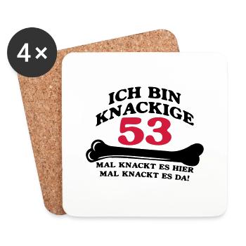 Geburtstag - Ich bin Knackige 53 - Untersetzer (4er-Set) - Weiß - Vorne