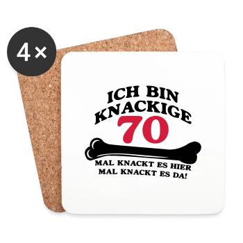Geburtstag - Ich bin Knackige 70 - Untersetzer (4er-Set) - Weiß - Vorne