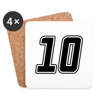 Number 10 - Coasters (set of 4) - white - Front