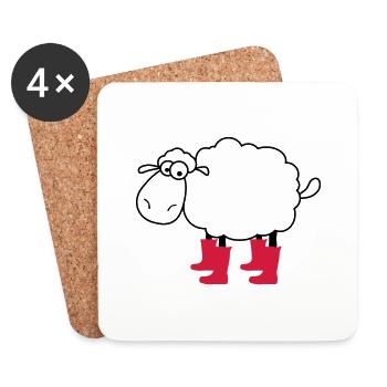 mouton - Dessous de verre (lot de 4) - blanc - Devant