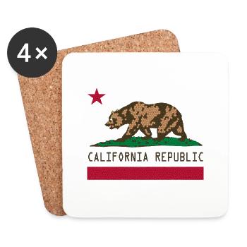 California Pixel Bear - Untersetzer (4er-Set) - Weiß - Vorne