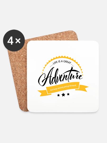 Life is a Great Adventure - Untersetzer (4er-Set) - Weiß