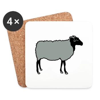 sheep - Coasters (set of 4) - white - Front