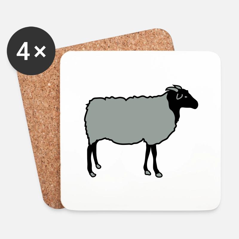sheep - Coasters (set of 4) - white
