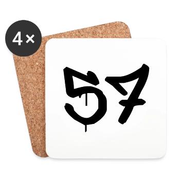 Tag : 57 - Untersetzer (4er-Set) - Weiß - Vorne