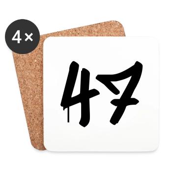 Tag : 47 - Untersetzer (4er-Set) - Weiß - Vorne