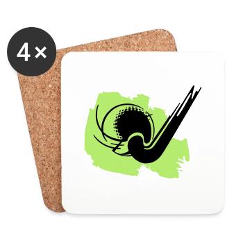 Hockey stick and ball - Coasters (set of 4) - white - Front