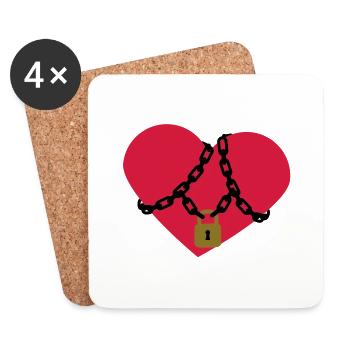 locked_heart - Untersetzer (4er-Set) - Weiß - Vorne