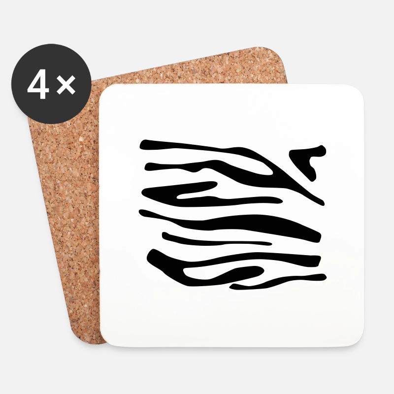 Zebra-Druck ein - Untersetzer (4er-Set) - Weiß
