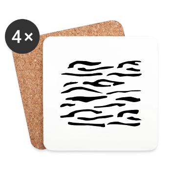 Tiger Stripes 2 - Untersetzer (4er-Set) - Weiß - Vorne