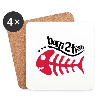 born_2_fish_red_f2 - Untersetzer (4er-Set) - Weiß - Vorne